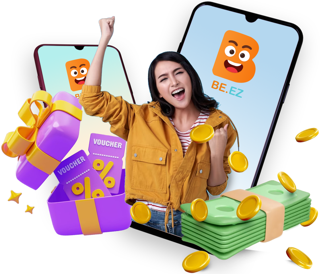 BE.EZ loyalty app mockup